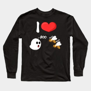 I Love Boo Bees Funny Adult Humor Long Sleeve T-Shirt